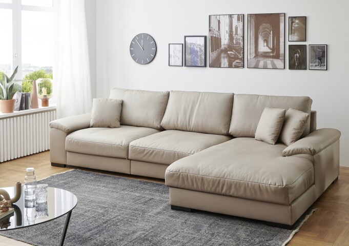 Polsterecke >Anselm< in beigebraun, Vega - 323x90x177cm (BxHxT)