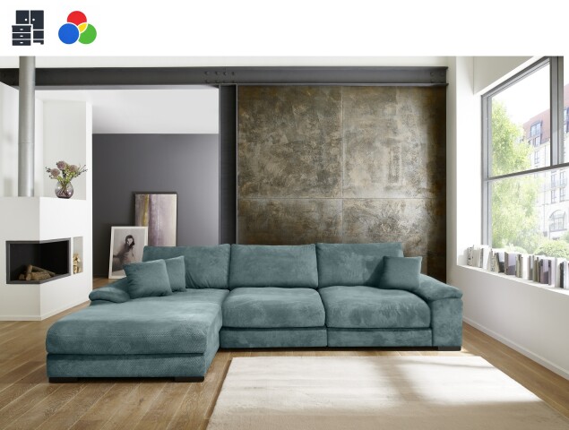 Polsterecke >Anselm< in 8 Bezugsfarben, LINKS oder RECHTS liefebar - 323x90x177cm (BxHxT)