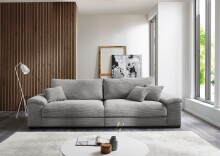 Big-Sofa >Anselm< in hellgrau, Cord Hydra -...