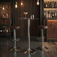 Stehtisch >SPM3.054< in Silber / Klarglas - 105x60 (HxD)