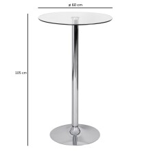 Stehtisch >SPM3.054< in Silber / Klarglas - 105x60 (HxD)