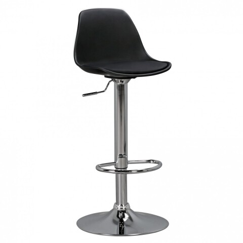 Barhocker >KORSIKA< in Schwarz / verchromt - 40x104x40cm (BxHxT)