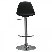 Barhocker >KORSIKA< in Schwarz / verchromt - 40x104x40cm (BxHxT)