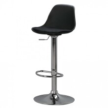 Barhocker >KORSIKA< in Schwarz / verchromt - 40x104x40cm (BxHxT)