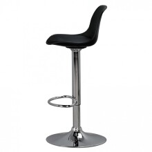Barhocker >KORSIKA< in Schwarz / verchromt - 40x104x40cm (BxHxT)