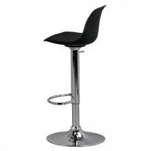 Barhocker >KORSIKA< in Schwarz / verchromt - 40x104x40cm (BxHxT)