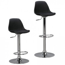 Barhocker >KORSIKA< in Schwarz / verchromt - 40x104x40cm (BxHxT)