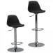 Barhocker >KORSIKA< in Schwarz / verchromt - 40x104x40cm (BxHxT)