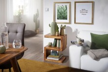 Beistelltisch >MUMBAI< in Braun, Sheesham  - 44x60x30cm (BxHxT)