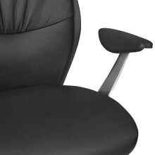 Chefsessel >SPM1.141< in Schwarz, Echtes Leder - 67x58x125x58cm (LxBxHxT)
