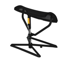 Fußhocker >OTTOMANN< in Schwarz, Stoff - 43x46x33cm (BxHxT)