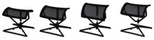 Fußhocker >OTTOMANN< in Schwarz, Stoff - 43x46x33cm (BxHxT)
