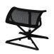 Fußhocker >OTTOMANN< in Schwarz, Stoff - 43x46x33cm (BxHxT)