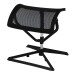 Fußhocker >OTTOMANN< in Schwarz, Stoff - 43x46x33cm (BxHxT)