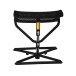 Fußhocker >OTTOMANN< in Schwarz, Stoff - 43x46x33cm (BxHxT)