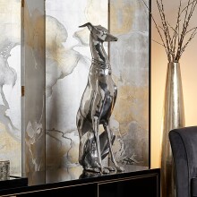 Dekofigur >WL1.251< "Dog" in Silber, Aluminium - 18x70x25cm (BxHxT)