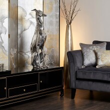 Dekofigur >WL1.251< "Dog" in Silber, Aluminium - 18x70x25cm (BxHxT)