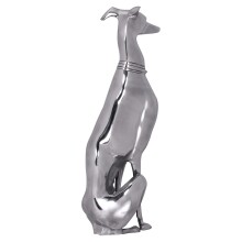 Dekofigur >WL1.251< "Dog" in Silber, Aluminium - 18x70x25cm (BxHxT)