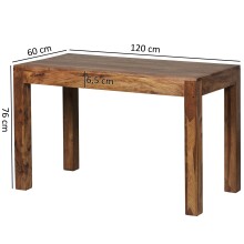 Esstisch >MUMBAI< in Braun, Massivholz Sheesham - 120x76x60cm (BxHxT)