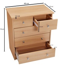 Kommode >WL1.338< in Buche Dekor - 60x70x35cm (BxHxT)