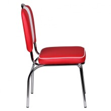 Esszimmerstuhl >WL1.715< in Rot / Weiss - 47x90x45cm (BxHxT)