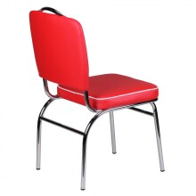 Esszimmerstuhl >WL1.715< in Rot / Weiss - 47x90x45cm (BxHxT)