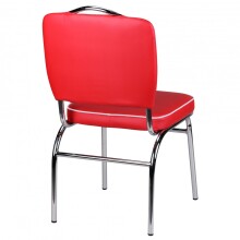 Esszimmerstuhl >WL1.715< in Rot / Weiss - 47x90x45cm (BxHxT)