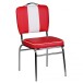 Esszimmerstuhl >WL1.715< in Rot / Weiss - 47x90x45cm (BxHxT)
