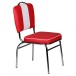 Esszimmerstuhl >WL1.715< in Rot / Weiss - 47x90x45cm (BxHxT)