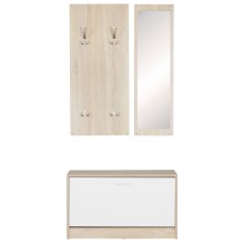 Kompaktgarderobe >SALERNO< in sonoma Eiche Dekor / weiss - 80x180x27cm (BxHxT)