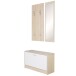 Kompaktgarderobe >SALERNO< in sonoma Eiche Dekor / weiss - 80x180x27cm (BxHxT)