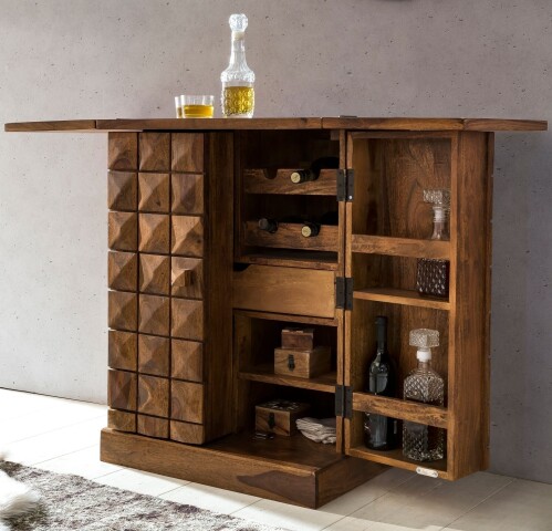 Barschrank >WL1.735< in Sheesham - 64x91x50 (BxHxT)