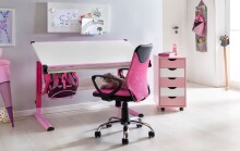 Bürostuhl >TERNI< in Rosa, Stoff - 60x101x60cm...