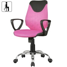 Bürostuhl >TERNI< in Rosa, Stoff - 60x101x60cm (BxHxT)
