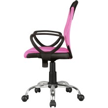 Bürostuhl >TERNI< in Rosa, Stoff - 60x101x60cm (BxHxT)