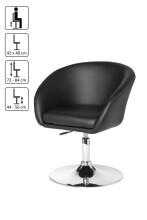 Loungesessel >SPM2.157< in Schwarz - 62x84x55cm (BxHxT)