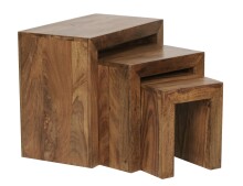 Satztisch >MUMBAI< in Braun, Massivholz - 30x45x50cm (BxHxT)