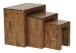 Satztisch >MUMBAI< in Braun, Massivholz - 30x45x50cm (BxHxT)