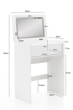 Schminktisch >WL5.730< in Weiß - 40x60x81x60cm (LxBxHxT)