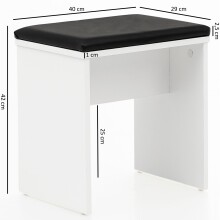 Schminktisch >WL5.730< in Weiß - 40x60x81x60cm (LxBxHxT)