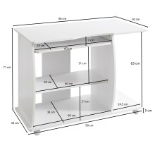 Schreibtisch >GRASSE< in Weiß - 90x71x50cm (BxHxT)