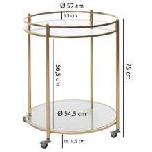 Servierwagen >WL5.792< in Goldfarbig - 75x57 (HxD)