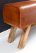 Sitzbank >WL5.098< in Braun, Echtleder / Massivholz Mango - 120x53x29cm (BxHxT)