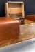 Sitzbank >WL5.098< in Braun, Echtleder / Massivholz Mango - 120x53x29cm (BxHxT)