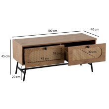 Lowboard >WL6.889< in Eiche Dekor - 100x45x40cm (BxHxT)
