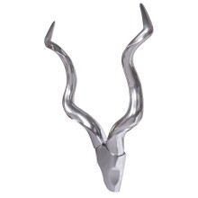 Hängedekoration >WL1.241< Deko Hirsch Geweih, Silber, Aluminium  - 80x110x10cm (BxHxT)