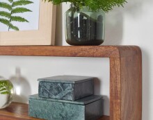 Wandregal >BOHA< (3-teilig) in Sheesham Massivholz - 80x20x15 (BxHxT)