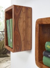 Wandregal >BOHA< (3-teilig) in Sheesham Massivholz - 80x20x15 (BxHxT)