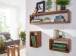 Wandregal >BOHA< (3-teilig) in Sheesham Massivholz - 80x20x15 (BxHxT)