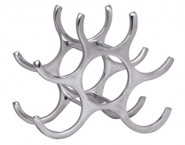 Flaschenregal >WL1.252< in Silber, aluminium  - 29x24x14cm (BxHxT)